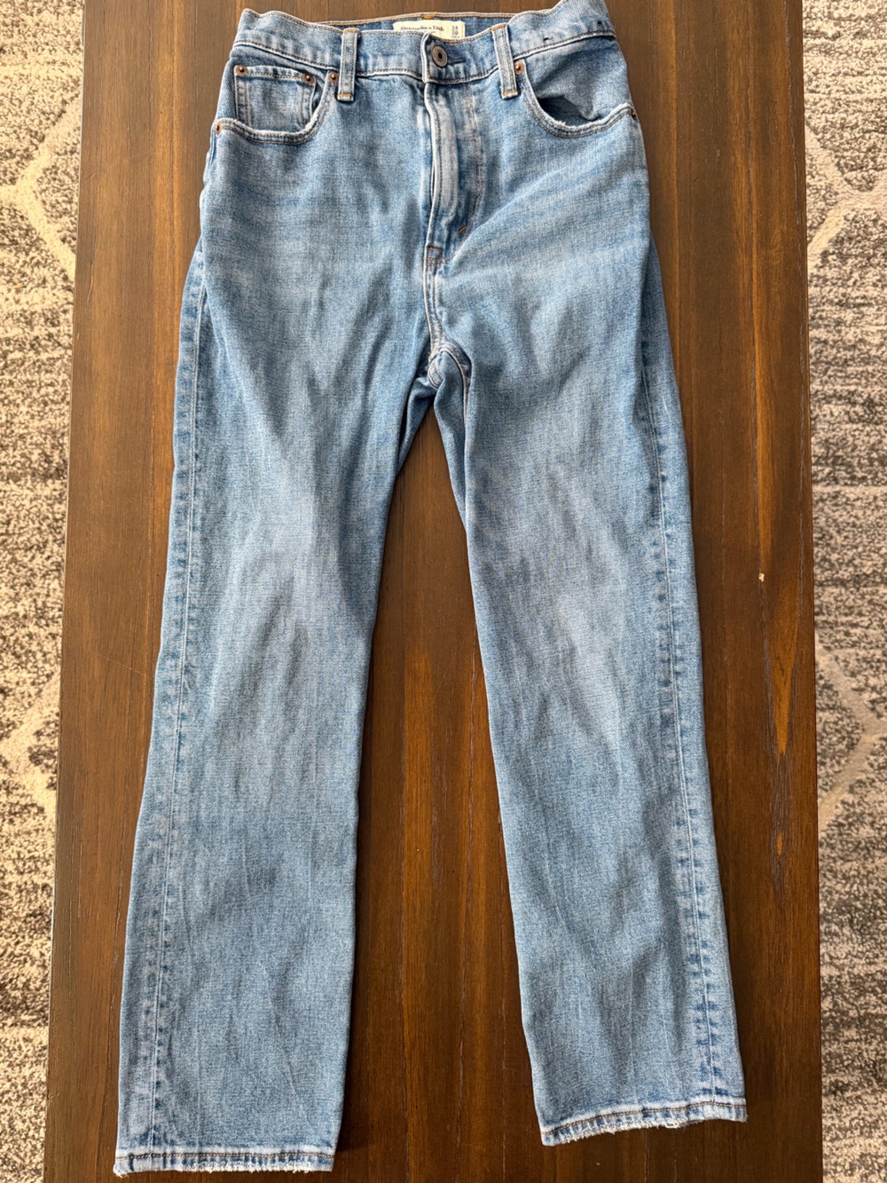 Abercrombie & Fitch Light Blue Ankle Straight-Leg Jeans